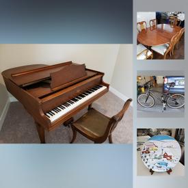 MaxSold Auction: This online auction features C.A.Brown Plate, Solid Walnut Dining room Table, Lane Sweetheart Chest, Weber Baby Grand Piano, Adirondack Rocking Chairs, Spode Christmas China, Infinity Men's Bicycle, and much more!