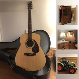 MaxSold Auction: This online auction features "Eterna" Yamaha Acoustic guitar, Antique pint sized desk and chair, Cherry stereo cabinet, Tonka work vehicles, Mr. Peanut jar and much more!