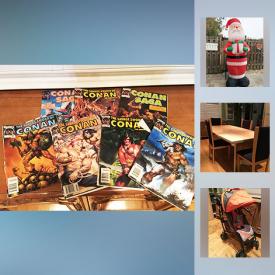 MaxSold Auction: This online auction features Conan Comic Books, inflatables, 8' Santa, bamboo hutch, Christmas decor, kids books, glassware, small kitchen appliances, crafting supplies, kids toys, bakeware, children’s jackets, children’s shoes, women’s sandals, Dyson vacuum, DVDs, Playstation 3, luggage, backpacks, limestone screening, patio umbrellas and much more!