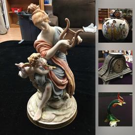 MaxSold Auction: This online auction features vintage murano art glass, costume jewelry, Royal Commemorative mugs, vintage Belleek, Bone China cups and saucers, antique mantel clock, antique irons, vintage Limoges miniatures, vintage opera glasses, Hudson’s Bay Inuit coat, antique mahogany vanity mirror, antique prints, vintage Pyrex, and more!