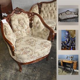 MaxSold Auction: This online auction features furniture, china and art such as couches, tables, chairs, Royal Albert set, Vintage Singer Sewing Machine and much more!