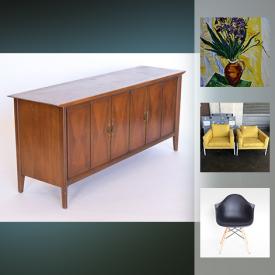 MaxSold Auction: This online auction features artwork such as paintings by Crane, Palcer, MacGregor, and May, decor such as area rugs, floor and table lamps, and dress forms, furniture such as architect stool, bistro chairs, dining tables, side tables, and credenza, holiday decor such as pre-lit Christmas trees and much more!