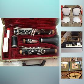 MaxSold Auction: This online auction features Antique Japanese wood block prints, game table, oak bureau, wicker chaise lounge and more! Leather recliner and ottoman, 2 Lucite chairs, Paris clarinet, Gemeinhardt flute. Collectible McCoy apple cookie jars, salt and pepper. Handmade quilts and more!