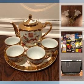 MaxSold Auction: This online auction features luggage, desk, tables, Vintage Wall Mount Lamps, 5 In 1 Quick Bed, Christmas Tree, Chinese Tea Set, Toshiba 50" Plasma TV and more!