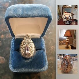 MaxSold Auction: This online auction features a Glass and Crystal such as a Studio Nova centerpiece bowl, Czech hand bell. NIB Men's and Ladies shoes. Jewelry such as a .925 amethyst ring and tennis bracelet; cameo brooch. GE dishwasher. Vanity sink. 43" LG HD TV and more!
