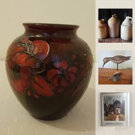 MaxSold Auction: This online auction features antique pine cabinet, art such as framed Matousek watercolour, signed Robert Bateman publisher’s proof, framed Benjamin Chee Chee print, and Gustav Klimt prints, collectibles such as Murano art glass, vintage brass lamp, and pewter, light fixtures, Christmas decor and more!