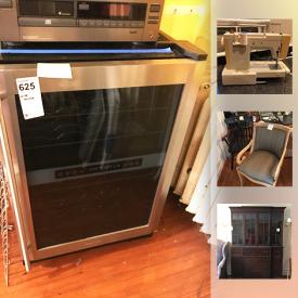 MaxSold Auction: This online auction features furniture such as a wing chair, wooden hutch, gentleman's chest, wooden dresser, rocker and more, silverplate, umbrella stand and canes, rugs, lamps, ceramic dish, speakers, art, pewter, electronics, wine fridge, sewing machine, Kitchenaid mixer and other kitchen items, linens and more!