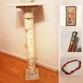 MaxSold Auction: This online auction features Andrew Plum Abstract Paintings, Royal Canadian Regiment Swagger Stick, Hand Blown Glass Vase, Jade Stone Tree, Makita Power Planer, Legos, Sony Portable DVD Player, Mexican Jewelry, Tires and much more!!