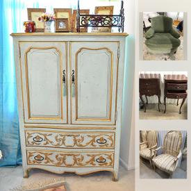 MaxSold Auction: This online auction features the contents of two storage units that contain a diverse collection of old and new. Includes furniture, yarn, craft materials, large modern glass chandeliers. flat-screen TV, golf clubs, Whirlpool glass electric stove, and much more!