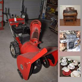 MaxSold Auction: This online auction features furniture such as china cabinet, buffet, sofa, tables, and Hammond electric organ, small appliances such as Kenmore humidifier, Honeywell Ultraviolet ionizer, vacuums, and fan, silverplate such as souvenir spoons, coasters, jar, knives, and forks, collectible china such as Royal Chelsea, Aynsley, and Royal Albert, outdoor furniture such as Cuisinart gas BBQ, power tools such as Mastercraft and Craftsman and much more!