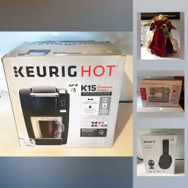 MaxSold Auction: This online auction features Sony Headphone WH RF400, Delonghi Oil Filled Radiator, Keurig Coffee Maker, Bissel Little Green Proheat, Singer sewing machine, Instant-pot 8 Quart, Cuisinart coffee percolator, Oval Amber ring and much more!