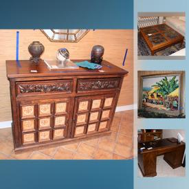 MaxSold Auction: This online auction features Armoire TV Cabinet, Couch, Marble Top Table, Art, Buffet, Desk, Cabinet, Marilyn Monroe clock, Patio Set and much more!