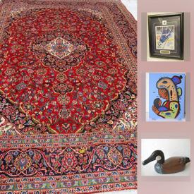 MaxSold Auction: This online auction features Original ART by David Crighton, Hugh McKenzie, David Morrisseau, Don Chase and Ant Vomm; Indigenous soapstone carvings; Italian sterling and 23K gold paintings. Collectible Sports memorabilia; ducks and decoys; coins; comics and LPs. Vintage Persian Tabriz and Kashan hand-woven wool carpets and more!