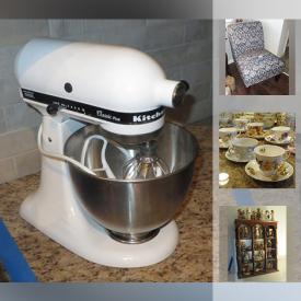 MaxSold Auction: This online auction features furniture such as a leather couch, side table, coffee table, leather chair, bookcases, queen four poster bed frame, highboy dresser, antique oak dry sink and more, small kitchen appliances such as an air fryer, blender, Kitchen aid mixer, Keurig and others, Goebels, Precious Moments, Willow Tree and other figurines, faux plants, luggage, baskets, wicker hampers, holiday decorations, shoe storage, dinnerware, mobility aids, Pampered chef items, pots and pans and more!