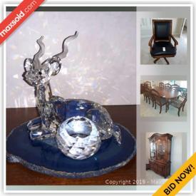 MaxSold Auction: This online auction features furniture such as chairs, bedframes, Ethan Allen buffet, dining table and chairs, sofa bed, recliner and more, glassware, Wedgwood, rugs, plants, Mikasa dishes, fan, Black and Decker trimmer, washer and dryer stands, bench, Swarovski, oneida flatware, plants and more!