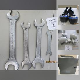 MaxSold Auction: This online auction features Wrenches, Patio Door Security Bars, Pipe bender, Fuses ATDR9, Conduit Hangers, Wheels, Weather Stripping, Track Light Head, Electrical Enclosure, Plastic Sheeting Roll and much more!