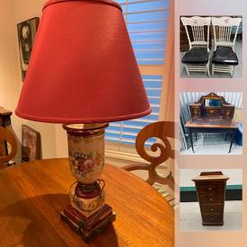 MaxSold Auction: This online auction features a storage locker that includes antique chairs, coffee tables, dresser, ice box, power room sink and more!