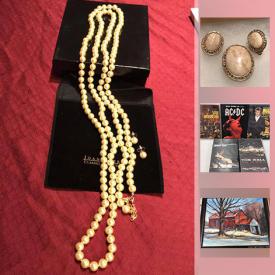 MaxSold Auction: This online auction features jewelry such as signed Ivana brooch, sterling bracelet, Jackie Orr earring sets, and Swarovski crystal earrings, art such as original Lucy Manley painting, and original watercolour, child’s lil kenmore stove, vintage shoes, vintage purses, Blue Mountain pottery, concert DVDs and more!