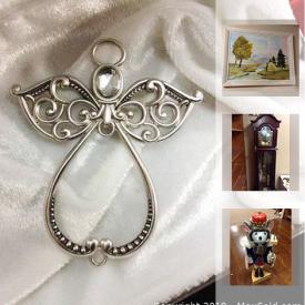 MaxSold Auction: This online auction features Sterling Silver Jewelry, Antique Early Etched Brass Goblet, Genuine Black Lava Stone Bead, Art Glass Pendants, Grandfather Clock, Antique Blow Torch, Black Renegade Electric Guitar, Large Tool Box, Hand Tied Fishing Flys, Coins, Ladies George Watch, Stone Egg Marble and much more!!!