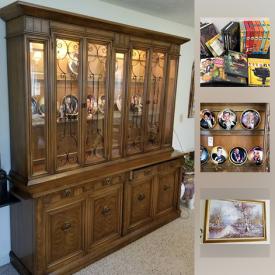 MaxSold Auction: This online auction features Frank Sinatra memorabilia, collectibles such as Colclough china, silverplate items, and vintage sheet music, furniture such as lighted china cabinet, wooden dining table, and Bernhardt desk, women’s clothing and more!