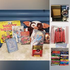 MaxSold Auction: This online auction features Collectible Gremlin backpack, hardcover books such as Harry Potter, The Hobbit, comic books, a red leather jacket worn to a Micheal Jackson concert. Kitchen Aid stand mixer, stoneware dish set, kitchen items. Tools, Automotive and more!