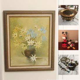 MaxSold Auction: This online auction features silverplate such as Gorham bowls, platters, basket, trays, and candy dish, decor such as signed lithograph, framed watercolours, and framed prints, sterling silver such as baby cups, decor such as pottery, vintage jewelry boxes, figurines, and holiday decor, collectible ceramics such as Royal Worchester, and more!