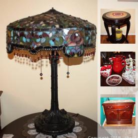 MaxSold Auction: This online auction features china, instant pot, stained glass lamps, fitness equipment, furniture such as accent tables, corner shelf, coffee table, formal dining table, china cabinet, hall cabinet, armoire, wood folding screen and more, wall decor, books, christmas decor, carpet and more!