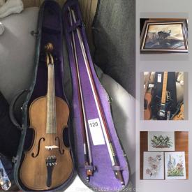 MaxSold Auction: This online auction features art such as Swedish botanical prints, Picasso linoleum cut print, framed oil painting, and framed pastel, instruments such as antique violin, electric guitar, and acoustic guitar, camping equipment, copper kitchenware, Klipsch speakers, Tecumseh chainsaw and much more!