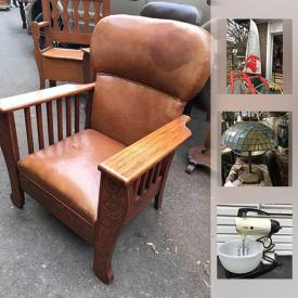 MaxSold Auction: This online auction features MISSION OAK LEATHER ARM CHAIRS, A VOLANS TRIMARAN RACING YACHT THUNDER TIGER, ARTS & CRAFT STAINED GLASS TABLE LAMP , CROCK, ASIAN FLOWER POT, WALNUT WALL CLOCK, TIFFANY & CO. CLOCK, GIBBARD CONSOLE / SOFA TABLE and much more!