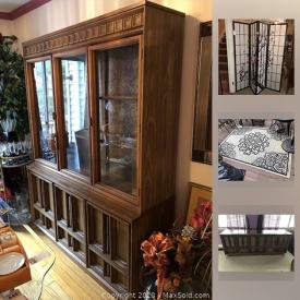 MaxSold Auction: This online auction features Mirrored Chest, Mirrored Side Board, Perfume Bottle Collection, Prints, Flower Arrangement, Breville Juicer, Wine Refrigerator, Patio Table and Chairs, Costume Jewelry, Element TV, Room Dividers, Viking Glass, Vizio TV, Area Rugs and much more!