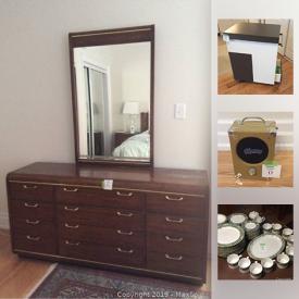 MaxSold Auction: This online auction features a Trashy kitchen unit by Metrik Studio. Energy Take Classic Home theatre speakers. Total Flex Home Gym. Incomplete service for 10 International "Velvet Faces" dish set. Thomasville dresser with mirror and more!