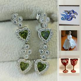 MaxSold Auction: This online auction features Sterling and gemstone Jewelry. Indigenous Art , signed limited edition prints, signed prints, original paintings on canvas. Art GLASS vases, elephant and many paperweights. Collectible coins and Royal Doulton figurine and more!