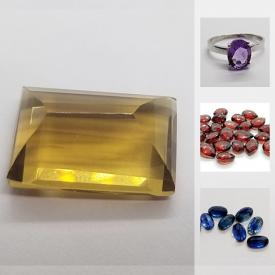 MaxSold Auction: This online auction features gemstones and jewelry such as Citrines, Opals, Emeralds, Garnets, Amethyst stones, rings, earrings and pendant, Morganites, Sapphires, Aquamarines, Ammolites, Tourmalines, Peridots, Blue Topaz and green Onyx rings and more!