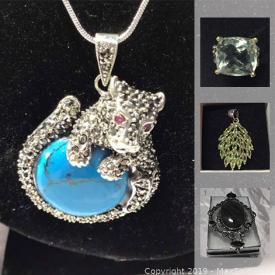 MaxSold Auction: This online auction features High Quality Jewelry for Christmas such as a green Amethyst .925 size 8 ring; Peridot earrings, size 6 ring and pendant set; Topaz and white Swiss CZ 14Kp white gold, 925 bracelet. Loose gems such as a 9.11 clean champagne Imperial oval cut Topaz and much more!