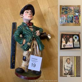 MaxSold Auction: This online auction features 1930’s Leather Football Helmet Reproduction, Wayne Gretzky Autographed Photo & Plague, Geordie Howe Autographed 1974-95 OPC WHA poster, vintage skate strap on skates, comics and much more!