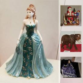 MaxSold Auction: This online auction features Royal Doulton Holiday Traditions Collection, Vintage Bayonet Sword, Fossils and Geode Quartz Crystals, Hallmark Keepsake Ornaments, Wool Craft Kits, Currency and Coin Collection, Barbie Collectible Dolls, 1:50 Scale Die-Cast CAT Trucks, Victoria Secret Clothing, Head Snow Pants, Carved Soap Stone Elephant, Quilts, Storage Containers and much more!