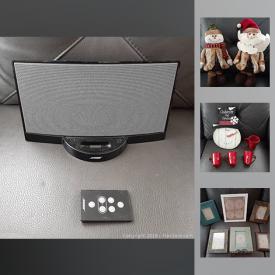 MaxSold Auction: This online auction features New Christmas decor, primitive decor, wreaths, swags and wreath holders. Vintage quilt, tablecloth and ladies handkerchiefs. Bose iPod dock / speaker. Books. Set of glass dishes. Wall art and more!