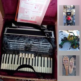 MaxSold Auction: This online auction features Vintage snowshoes, Dog house, Playstation Games, Accordion, Yugioh,Wing back chair and much more!