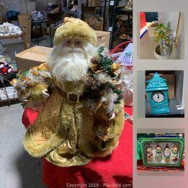 MaxSold Auction: This online auction features Christmas and year-round decoration. Forever Joy wax warmers and candle melts. Temptations cookware, dishes and serving pieces. Cookie jars - some with clocks. Womens accessories and jewelry gift sets and more!