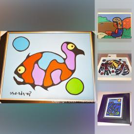 MaxSold Auction: This online auction features Original Norval Morrisseau and David Morrisseau paintings and limited edition lithographs. As well as Benjamin Chee Chee and Don Chase. Framed and unframed limited edition Emily Carr, Lawren Harris, AJ Casson, Tom Thompson and Franklin Carmicheal lithographs. Picasso lithographs. Framed Raptors, Batman and Superman wall art and more!