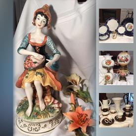 MaxSold Auction: This online auction features Dresden Dishes, German Bavaria Tea Set, Wedgwood Tea and Coffee Pot, Signed Art Glass, Bennington and Blue Mountain Pottery, Vintage Delft Pottery, Antique Hand Tools, Jade bird Carving, Vintage German Beer Steins, Swarovski Miniatures, Depression Glass, Fenton and Cranberry Glass, Limoges Miniatures, Costume Jewelry, Hutschenreuther Coffee Set, Vintage Bumpkin Figurines and much more!