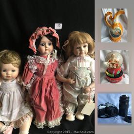 MaxSold Auction: This online auction features oil painting, blown glass vases, Jug, Hamilton Collection Dolls, COCA COLA MUSICAL SNOWGLOBE, Goebel Porzellanfabrik West Germany Collector plates, Milk Glass, Minolta XG 1 film camera and much more!