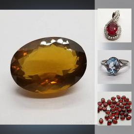 MaxSold Auction: This online auction features Gemstones and Gemstone Jewelry such as a 11.5 ct deep golden yellow Citrine; 1.61 ct tcw 5 bright Colombian Emeralds; 2.5 ct sky blue .925 size 8.5 ring, stud earrings and pendant; Amethyst pendant with cz's; as well as loose Opals, Citrines, Emeralds, Sapphires, Amethysts, Aquamarines, Garnets, Tourmalines, Peridot, Morganites and Ammolites; Labradorite stud earrings; green Onyx ring and more!