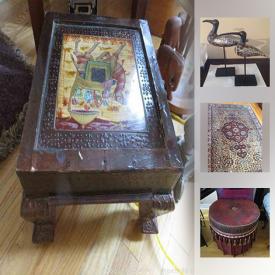 MaxSold Auction: This online auction features Art Glass, Signed Art, Pedestal Table, Wood Trinket Boxes, Ebony Busts, Turkish Area Rug, Rubys Collection Swans, Hand-carved Wood Asian statue, Tools, Bean Bag Chairs, Ebony Busts, Sofas, and much more!