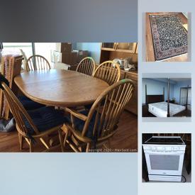 MaxSold Auction: This online auction features Poster Bed, Turkish Area Rug, Foot Stool, Mat, Warmink Bracket Wall Clock, Whirlpool Stove, Warming Cart and much more!