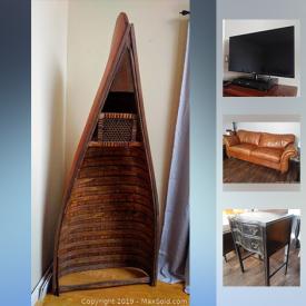 MaxSold Auction: This online auction features tools, hand carved decor, patio furniture, industrial work table on wheels, shop vac, floating shelf set, crokinole board, brass firestarter, and much more!