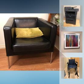 MaxSold Auction: This online auction features Art, IKEA Leather Armchair, Office Chairs, Brother Multi Function Copier, Logitech Internet Radios, Kenmore Microwave and much more!