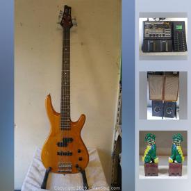 MaxSold Auction: This online auction features decors, collectibles, floor lamp, glass flame shades, musical instrument and accessories, GI JOE action figures, vintage and antique items, electronics and much more.