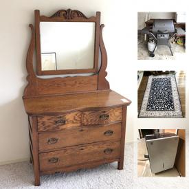 MaxSold Auction: This online auction features Rug, Aulos recorders, Gas Grill, Snow Blower, Old Oak Rocker, Antique Oak Dresser, Dehumidifier and much more!