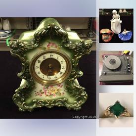 MaxSold Auction: This auction features Antique Military Box, Antique Mantel Clock, Necklace, Royal Doulton Figurines, Fiesta ware, Vintage Rosenthal Dinnerware, Original Artwork, Hockey Cards, Antique Hurricane Lamp, and much more!